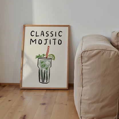 Classic Mojito Doodle Print | Cocktails