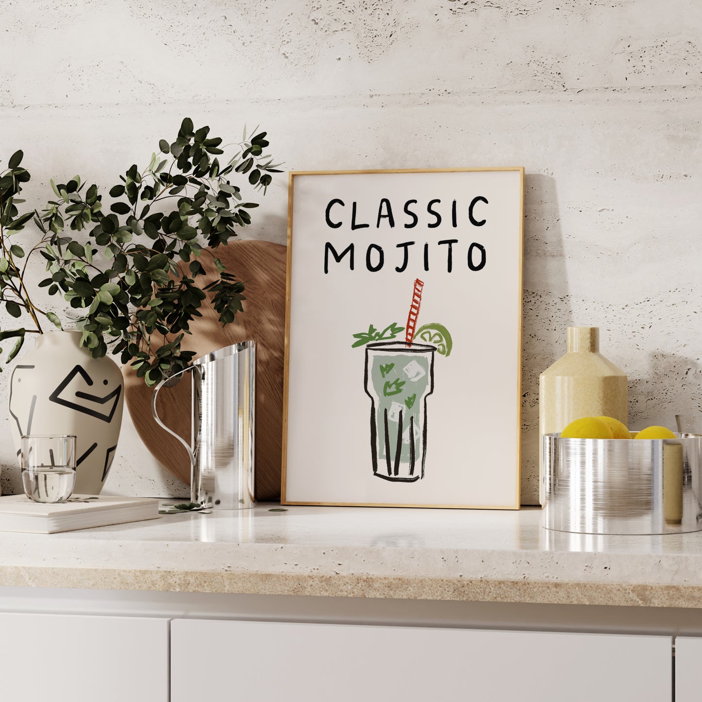 Classic Mojito Doodle Print | Cocktails
