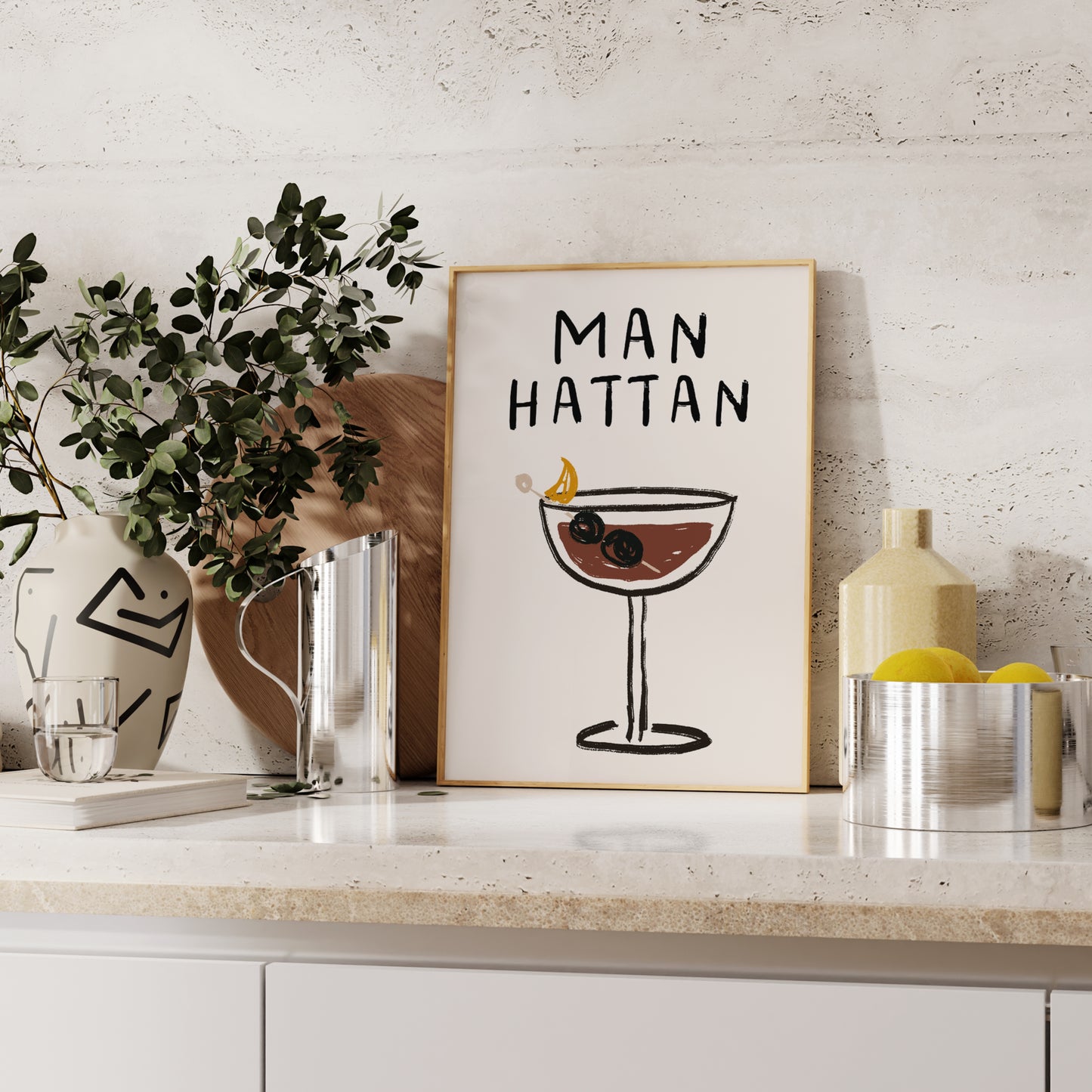 Manhattan Doodle Print | Cocktails