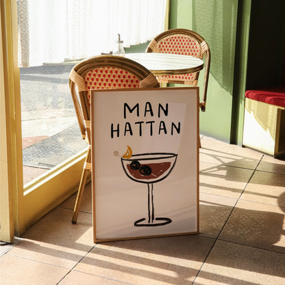 Manhattan Doodle Print | Cocktails