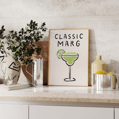 Classic Marg Doodle Print | Cocktails