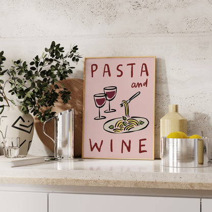 Pasta & Wine Print | Kitchen