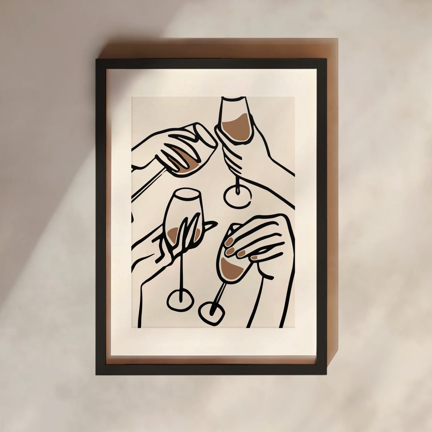 Wine Glass Art Print | 4 Colours | Kitchen