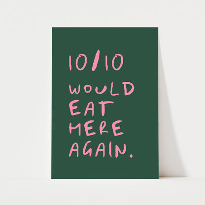 Funny Food Review Print | 5 Colours | Kitchen