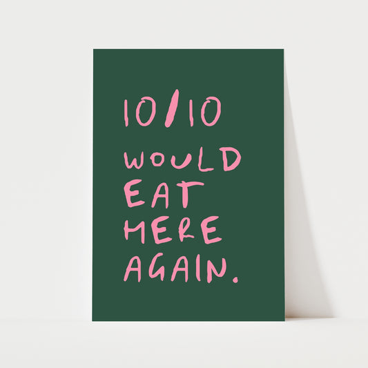 Funny Food Review Print | 5 Colours | Kitchen