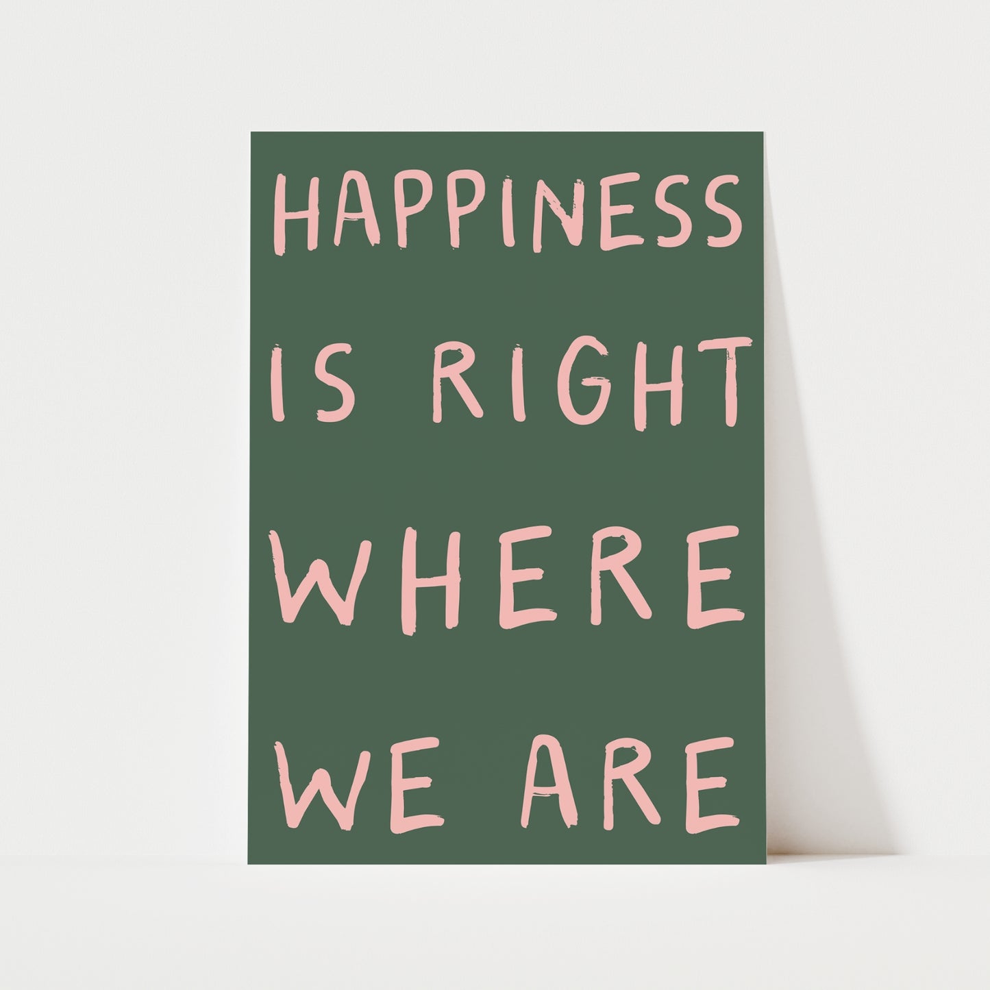 Happiness Is Right Where We Are Print | 6 Colours | Typography