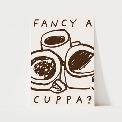 Fancy A Cuppa Print | 5 Colours | Kitchen