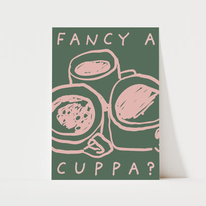 Fancy A Cuppa Print | 5 Colours | Kitchen