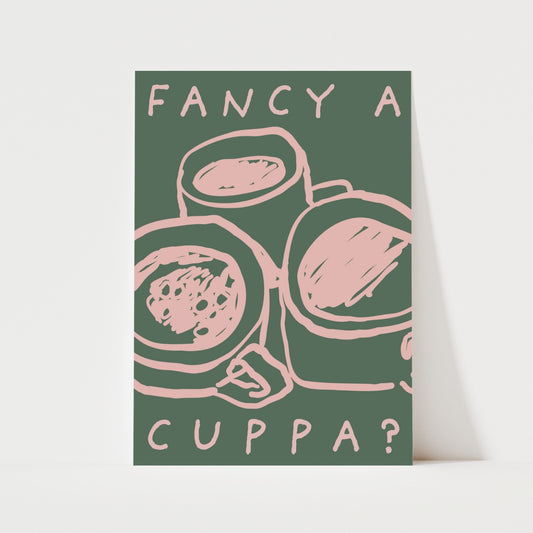 Fancy A Cuppa Print | 5 Colours | Kitchen