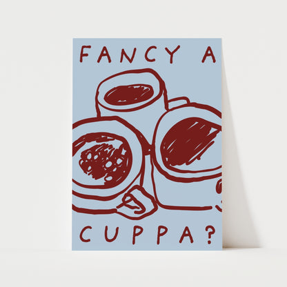 Fancy A Cuppa Print | 5 Colours | Kitchen