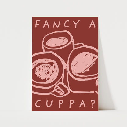 Fancy A Cuppa Print | 5 Colours | Kitchen