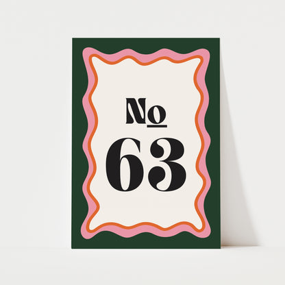 Custom House Number Print | 3 Colours | Personalised
