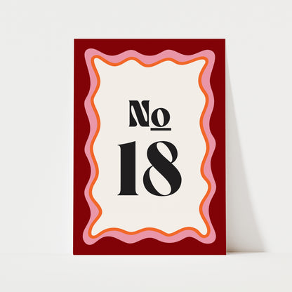 Custom House Number Print | 3 Colours | Personalised