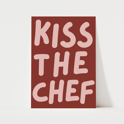 Kiss The Chef Print | 6 Colours | Kitchen