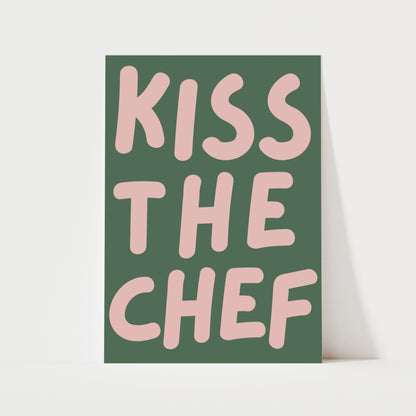 Kiss The Chef Print | 6 Colours | Kitchen
