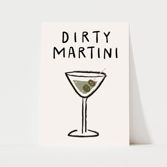 Dirty Martini Doodle Print | Cocktails