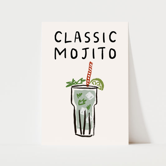 Classic Mojito Doodle Print | Cocktails