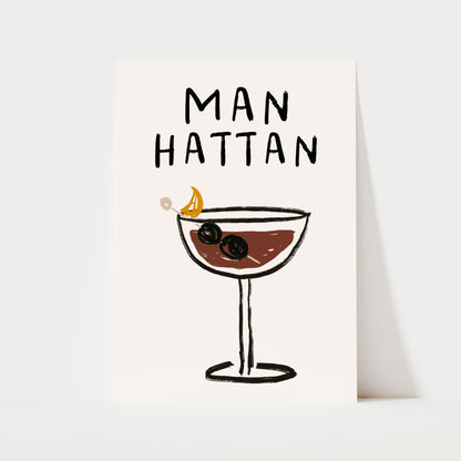 Manhattan Doodle Print | Cocktails