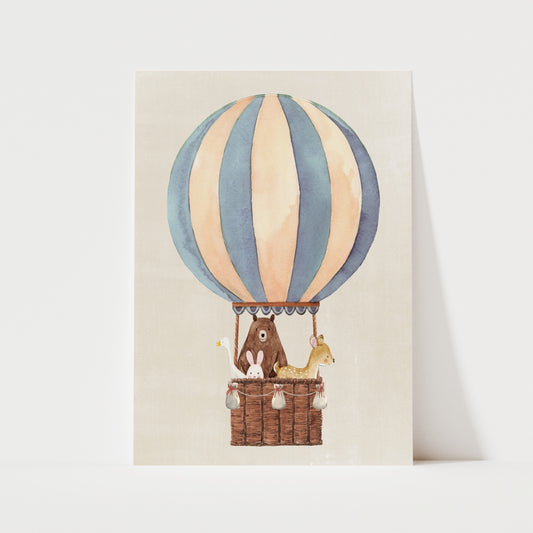 Hot Air Balloon Print | 3 Colours | Nursery & Kids