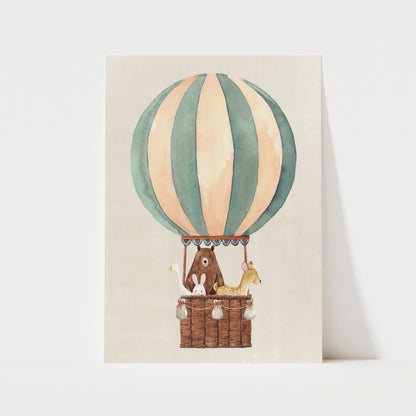 Hot Air Balloon Print | 3 Colours | Nursery & Kids