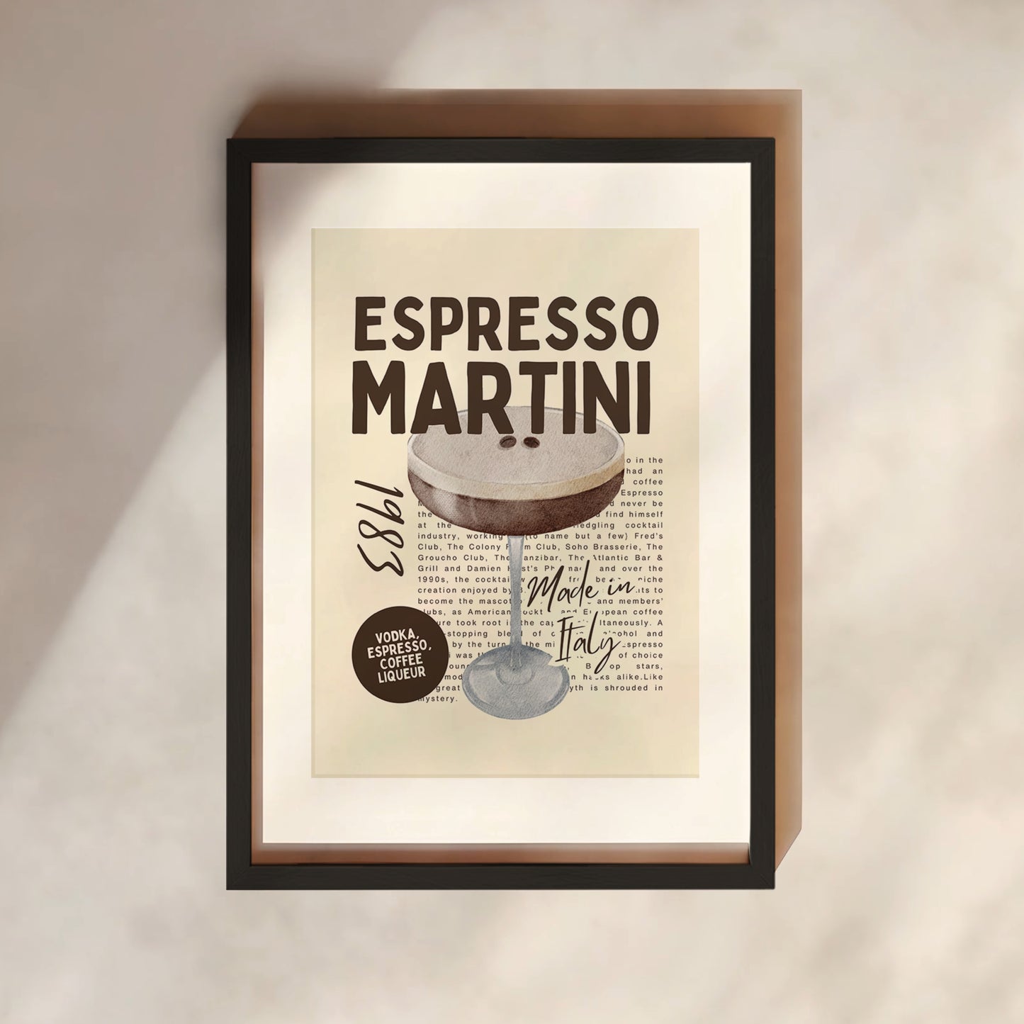 Espresso Martini Retro Print | Clearance