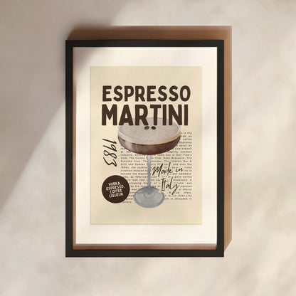 Espresso Martini Retro Print | Clearance