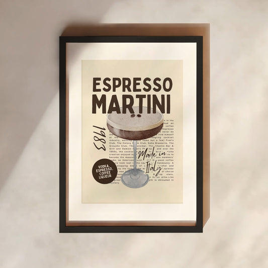 Espresso Martini Retro Print | Clearance