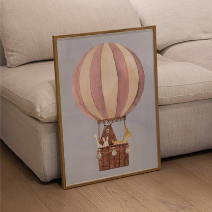 Hot Air Balloon Print | 3 Colours | Nursery & Kids
