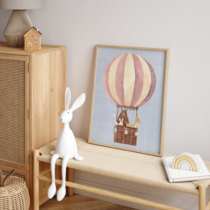 Hot Air Balloon Print | 3 Colours | Nursery & Kids