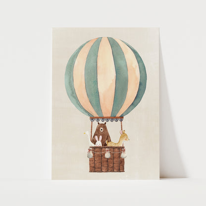 Hot Air Balloon Print | 4 Colours | Nursery & Kids