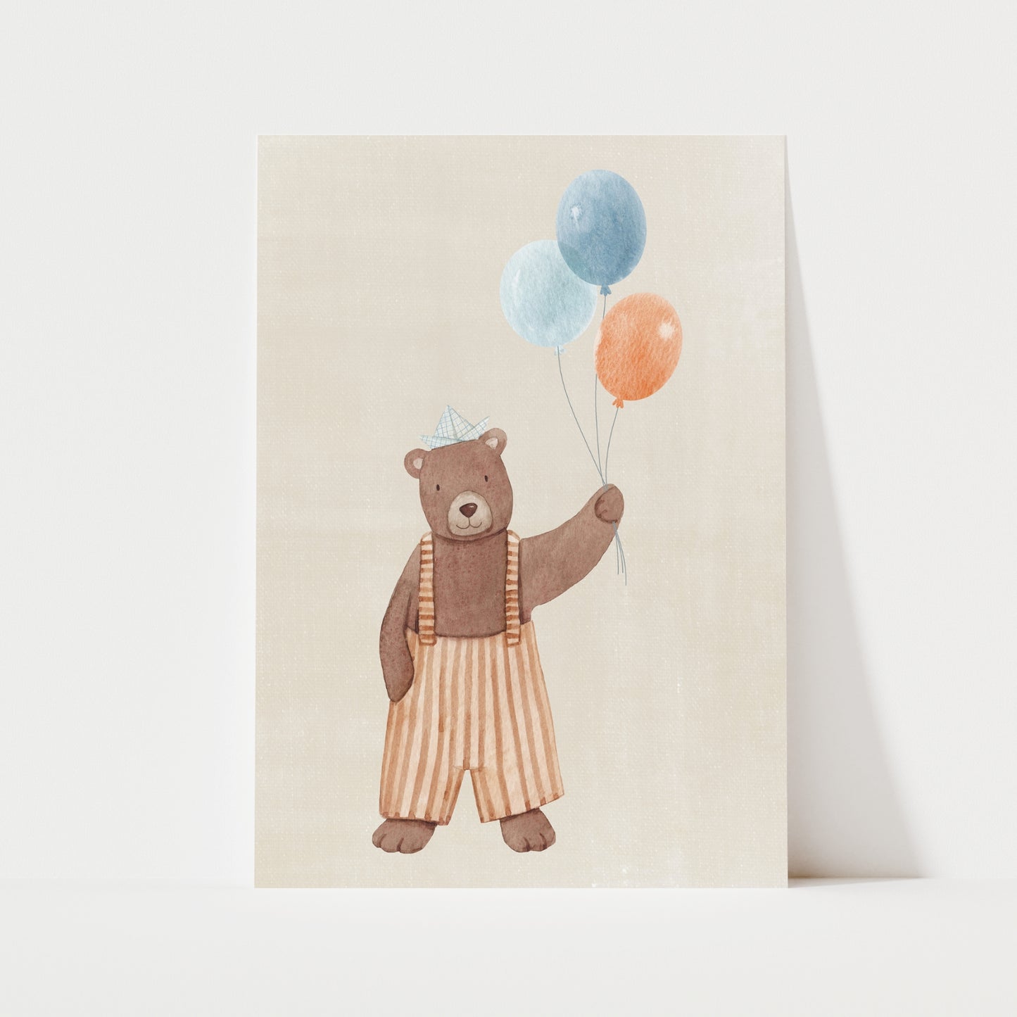 Bear With Balloons Print | 3 Colours | Nursery & Kids