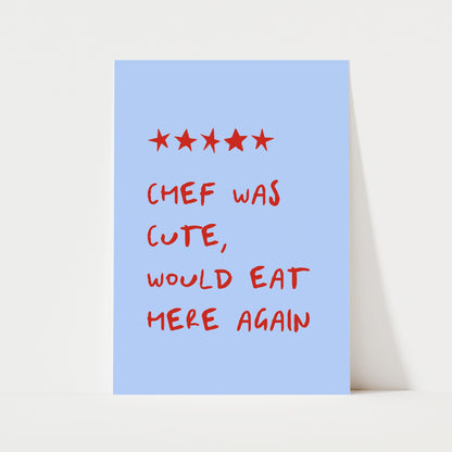 Funny Chef Review Print | 5 Colours | Kitchen