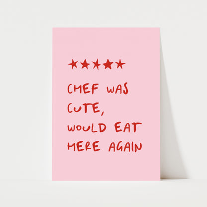 Funny Chef Review Print | 5 Colours | Kitchen