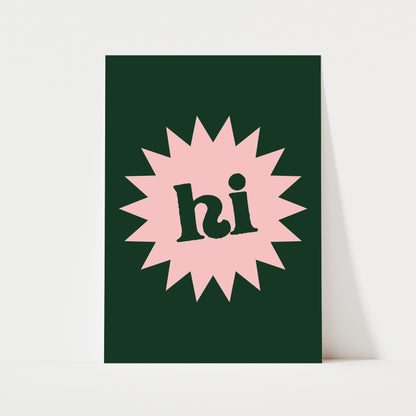 Hi Emblem Print | 4 Colours | Typography