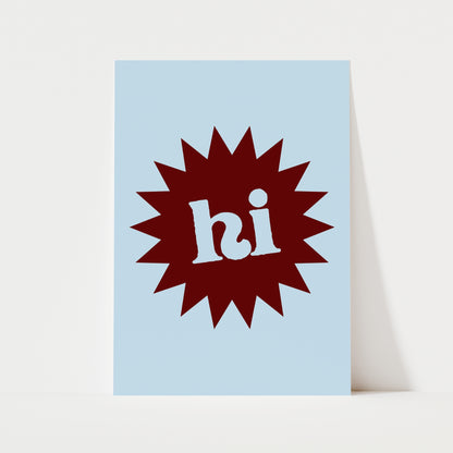 Hi Emblem Print | 4 Colours | Typography