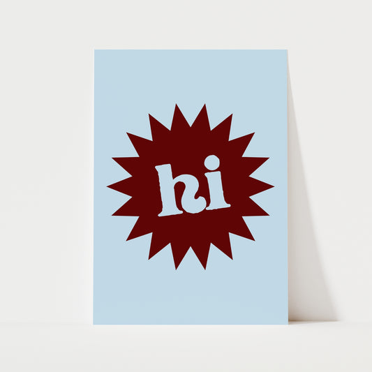 Hi Emblem Print | 4 Colours | Typography