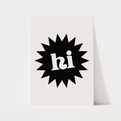 Hi Emblem Print | 4 Colours | Typography