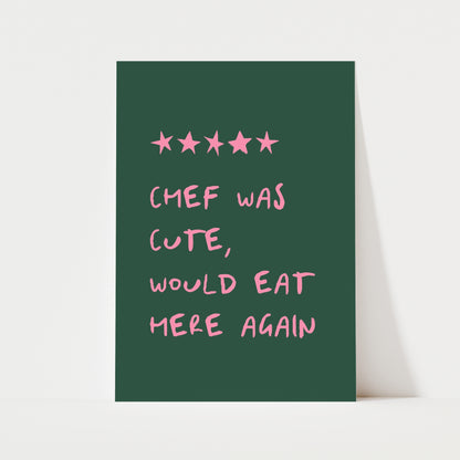 Funny Chef Review Print | 5 Colours | Kitchen