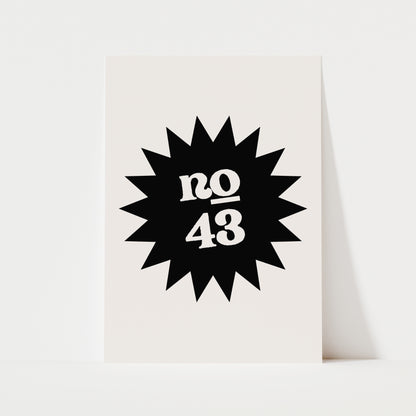 Custom House Number Emblem Print | 4 Colours | Personalised