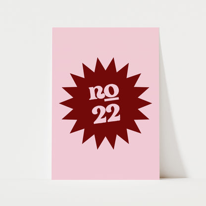 Custom House Number Emblem Print | 4 Colours | Personalised