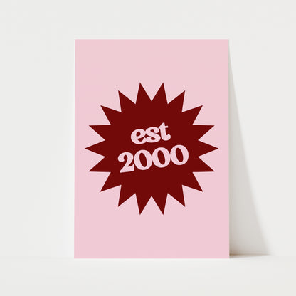 Custom Year Emblem Print | 4 Colours | Personalised