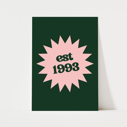 Custom Year Emblem Print | 4 Colours | Personalised