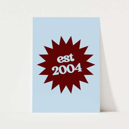 Custom Year Emblem Print | 4 Colours | Personalised