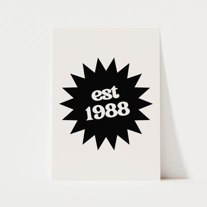Custom Year Emblem Print | 4 Colours | Personalised