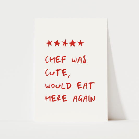 Funny Chef Review Print | 5 Colours | Kitchen