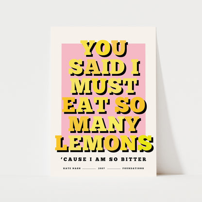 You Said I Must Eat So Many Lemons | Music