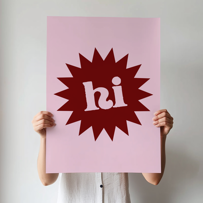 Hi Emblem Print | 4 Colours | Typography