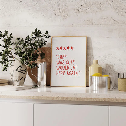 Funny Food Review Print | 5 Colours | Kitchen