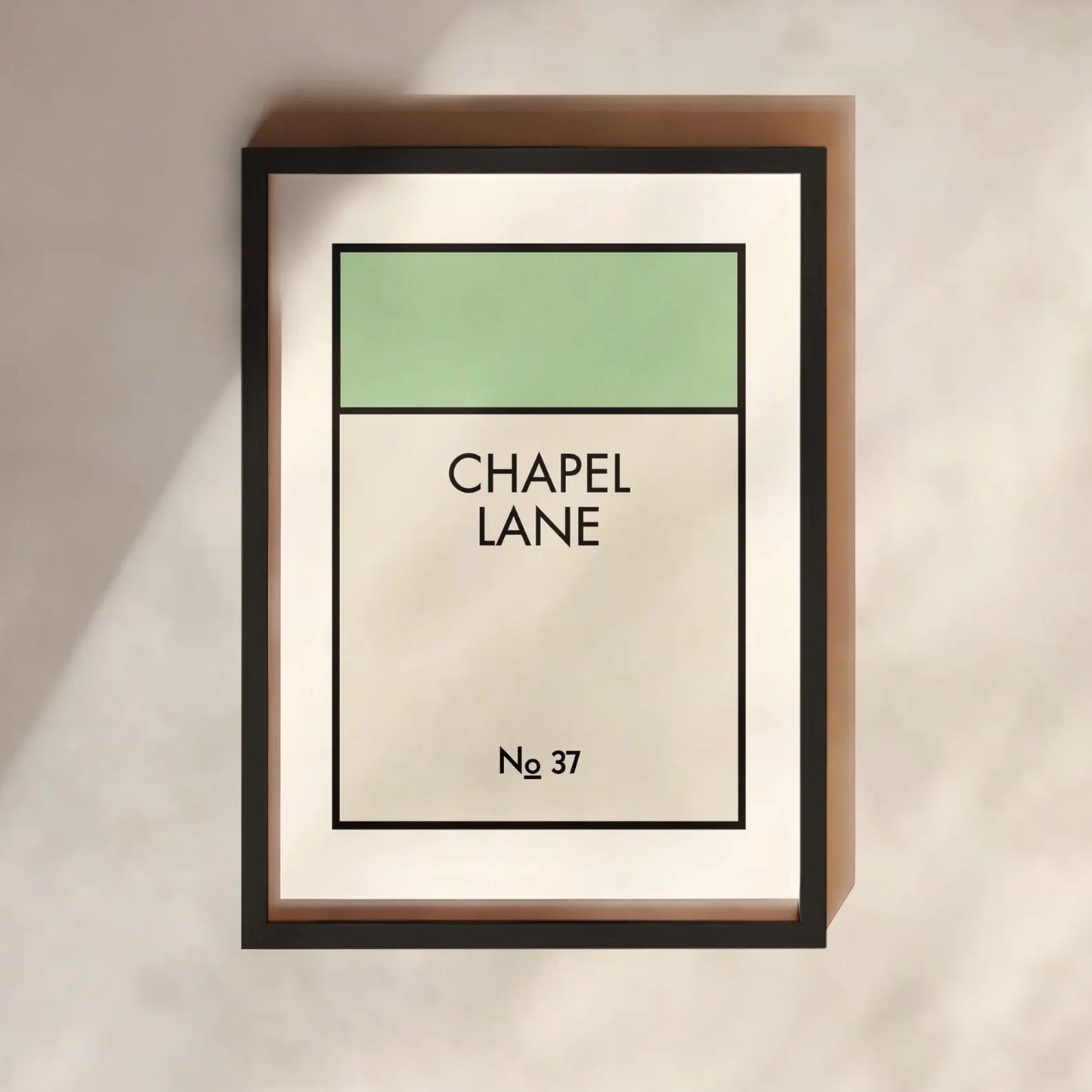 Personalised Monopoly Street Print | 10 Colours | Typography