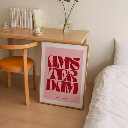 Amsterdam Typography Print | 4 Colours | Travel